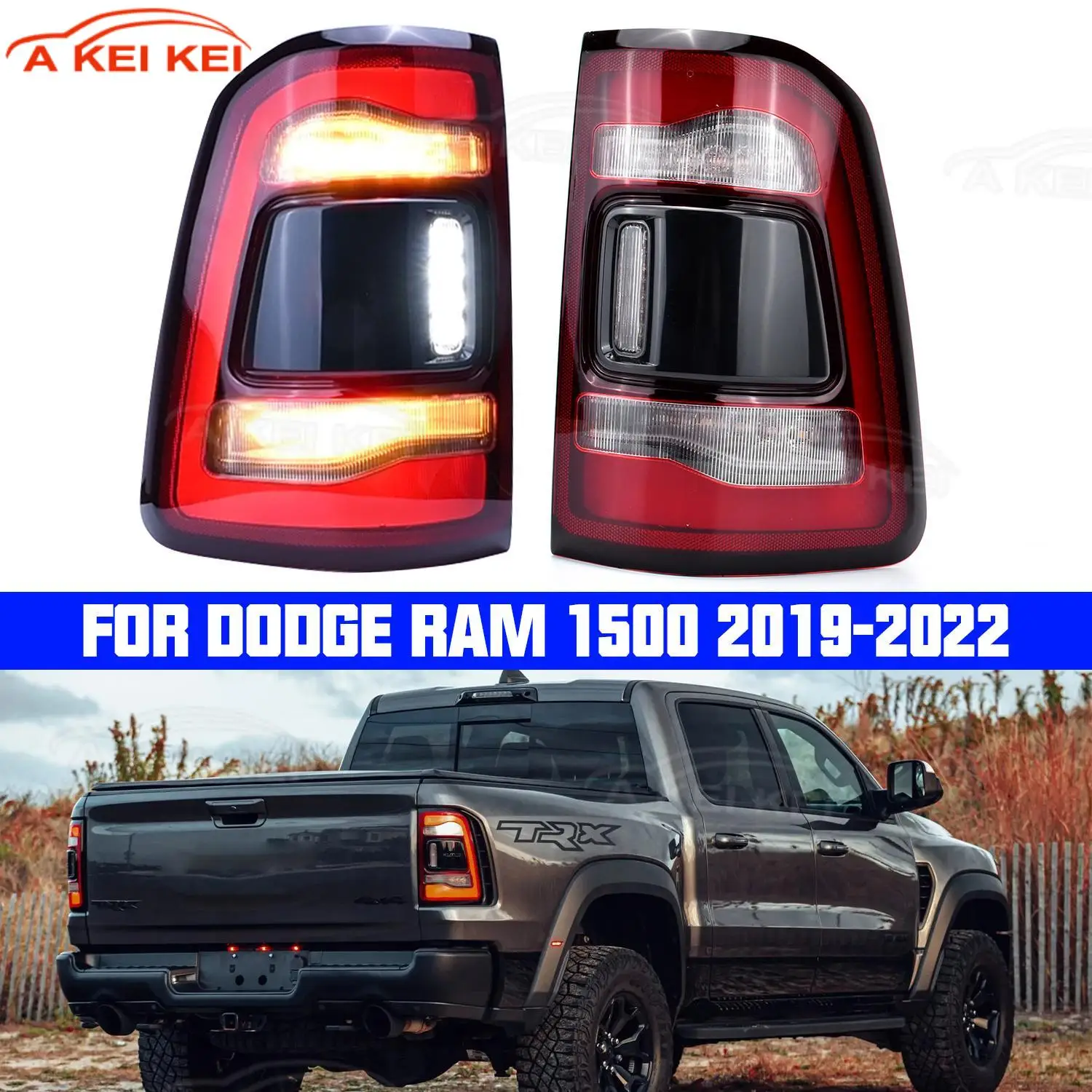 55112992AC 55112993AC  For Dodge Ram 1500 2019-2022 LED Tail Lamp Without Blind Spot Turn Signal Driving Brake Reverse Lamp