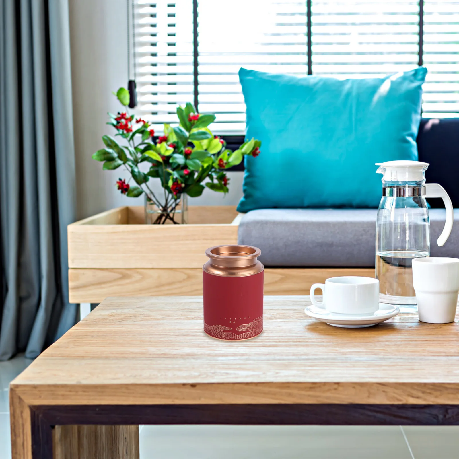 

Round Tinplate Tea Can Sturdy Sealed Container Simple Design Suitable for Home and Mall Usage Tinplate Tea Box