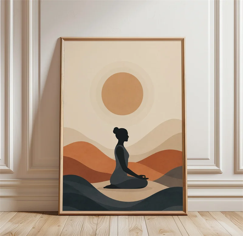Meditation Wall Art: Seven Chakra Poster and Chakra Diagram Canvas Print – Energy Balancing Wall Decor for Yoga Studios