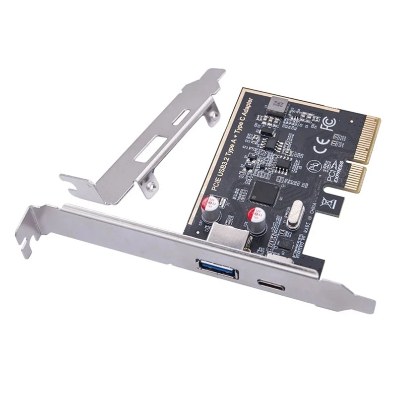 

PCIE USB 3.2 GEN2 10G + Type C 10G Adapter PCI Express X4 Expansion Card Riser ASM1142 Chip Controller For Desktop
