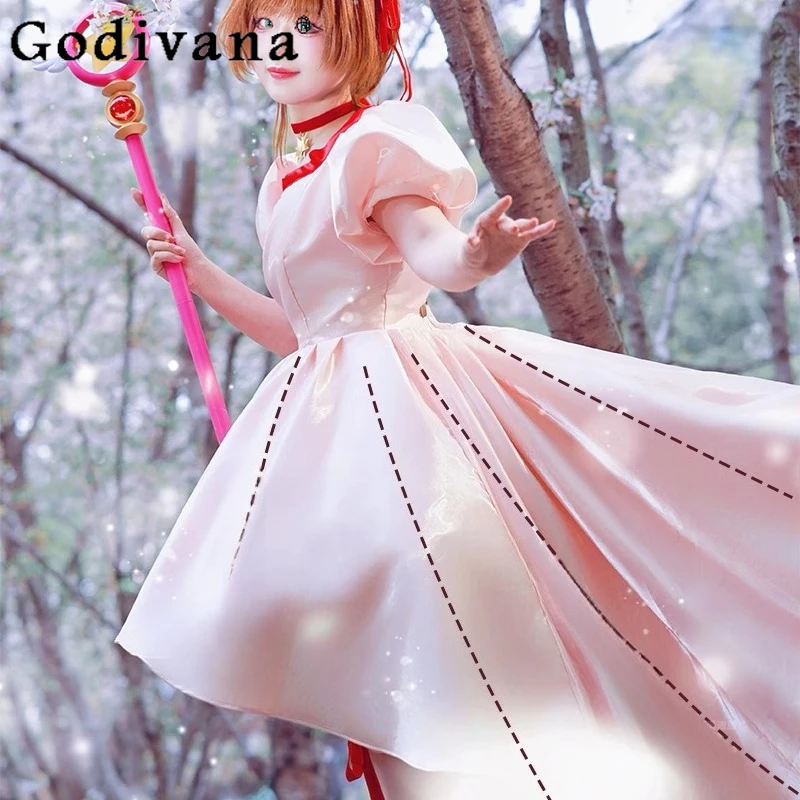 ピンクのイブニングプリンセスドレス女性のための半袖帽子コスプレ衣装ドレス女性の夏のコスプレフェスティバルドレス