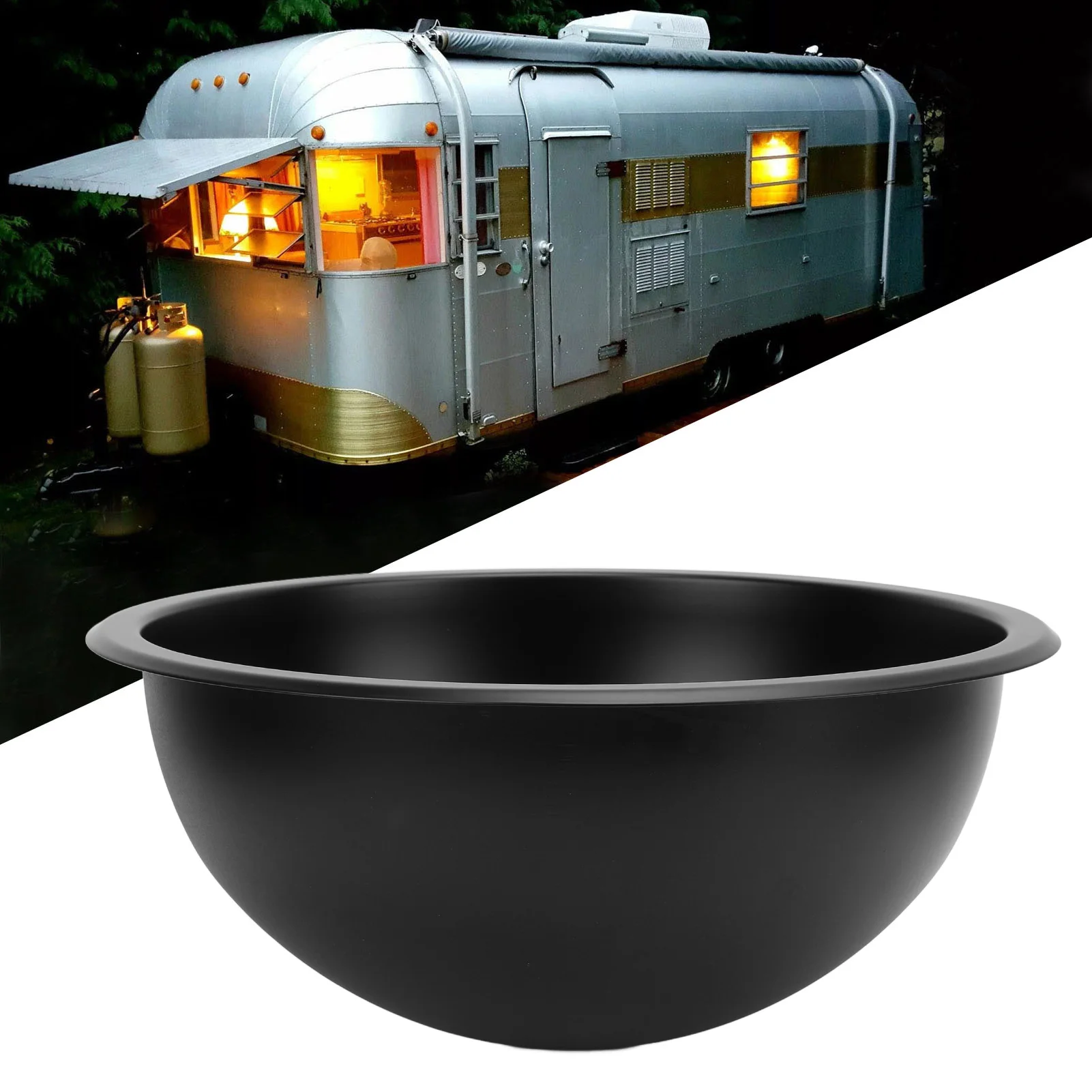 

12 Inch Round 304 Stainless Steel Sink Basin φ300*150mm RV Yacht Kitchen Bathroom Accessory for Motorhome Camper