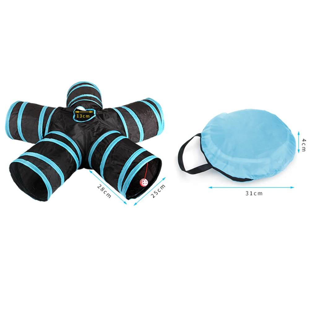 

5 Tunnel Durable Foldable Cat Tunnel Small Animal House Hamster Tube Paper Toy Cat Channel Dog Play Hideout