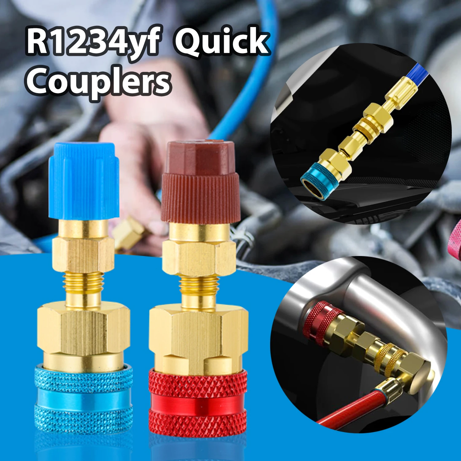 Quick Fitting Coupler Adapter For R134A To R1234YF High Low Side Adapter Fitting Connector Car Airconditioning Fitting Car Tools