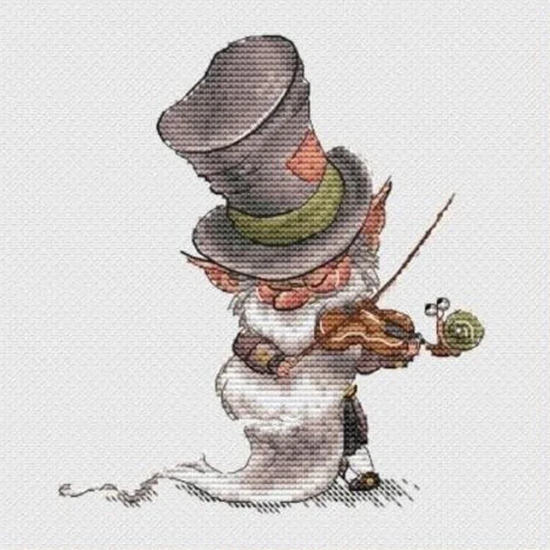 

Набор для вышивки крестиком Amishop, милый комплект для игры на скрипке, для гномов, для старых овец, украшение для дома 13569