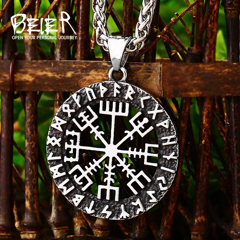 BEIER 316L stainless steel Simplicity Men's Pendant Necklace Nordic Viking Amulet Belief Fashion Jewelry BP8-979