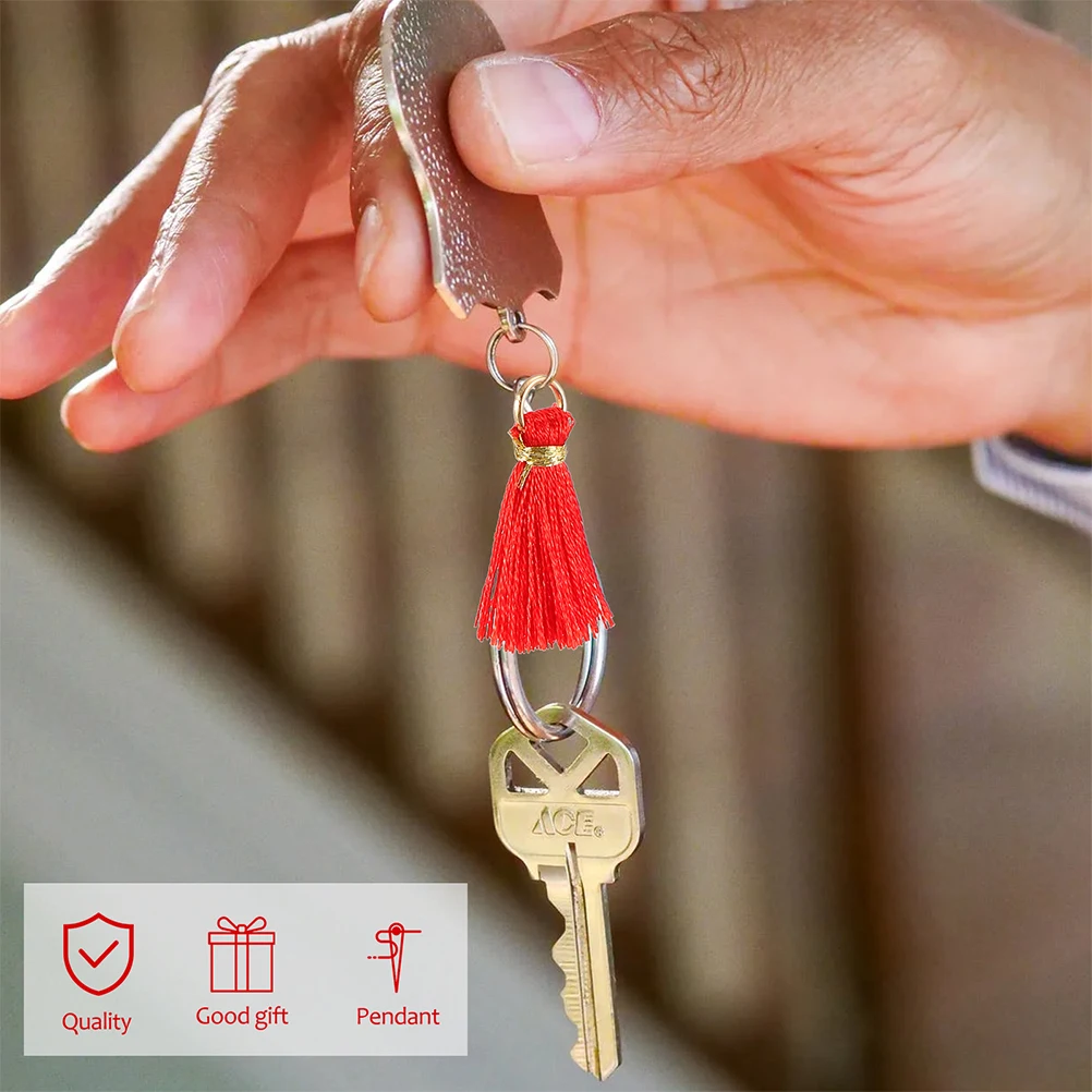 

50 Pcs Tassels Accessories Keychain Fringe Charms for Jewellery Making Keyring Small Crafting Pendant Mini