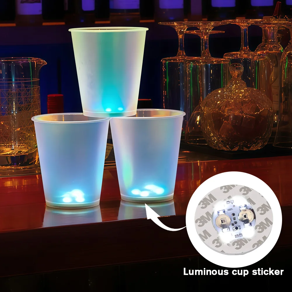 10pcs LED Glow in The Dark Cups Glowing Wine Glasses Disposable Cups Neon Light Up Cups for For Party, Bar, & Night Events