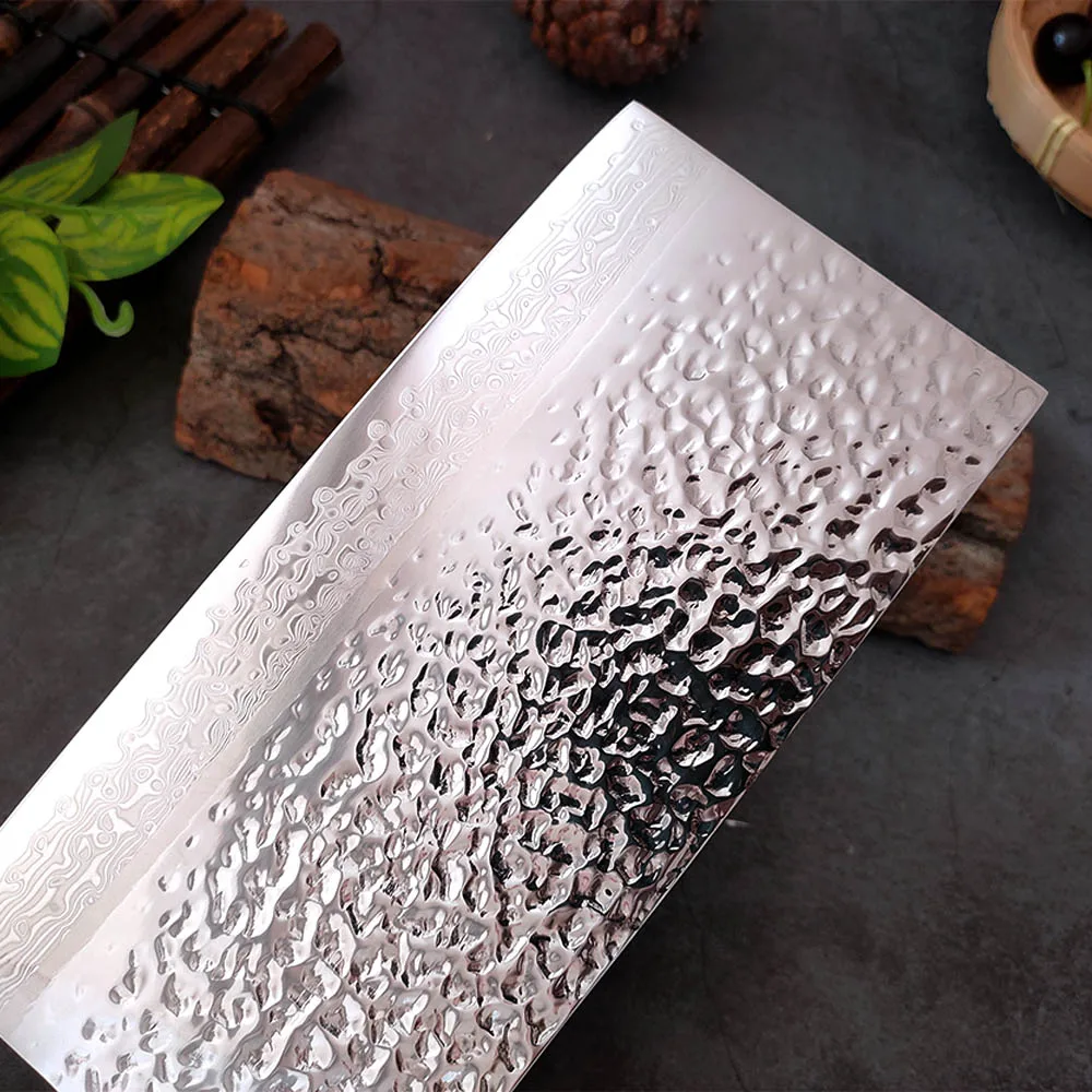 High Quality Damascus Steel Kitchen Knives 8 '' inches Slicing Knife Butcher Cleaver Knife with Wood Handle