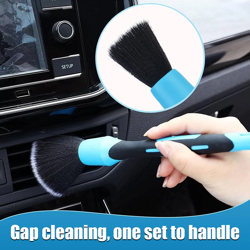 3PCS Air Conditioner Air Outlet Cleaning Brushes Elbow Sweeping Tools Car Interior Detail Cleaning Brush Wheel Rims Clean Brush