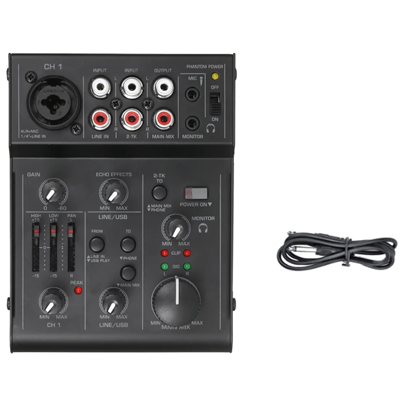 Audio Mixer Sound Mixing Console USB Audio Interface Built-in Effect Mini Professional Mixer Sound Card