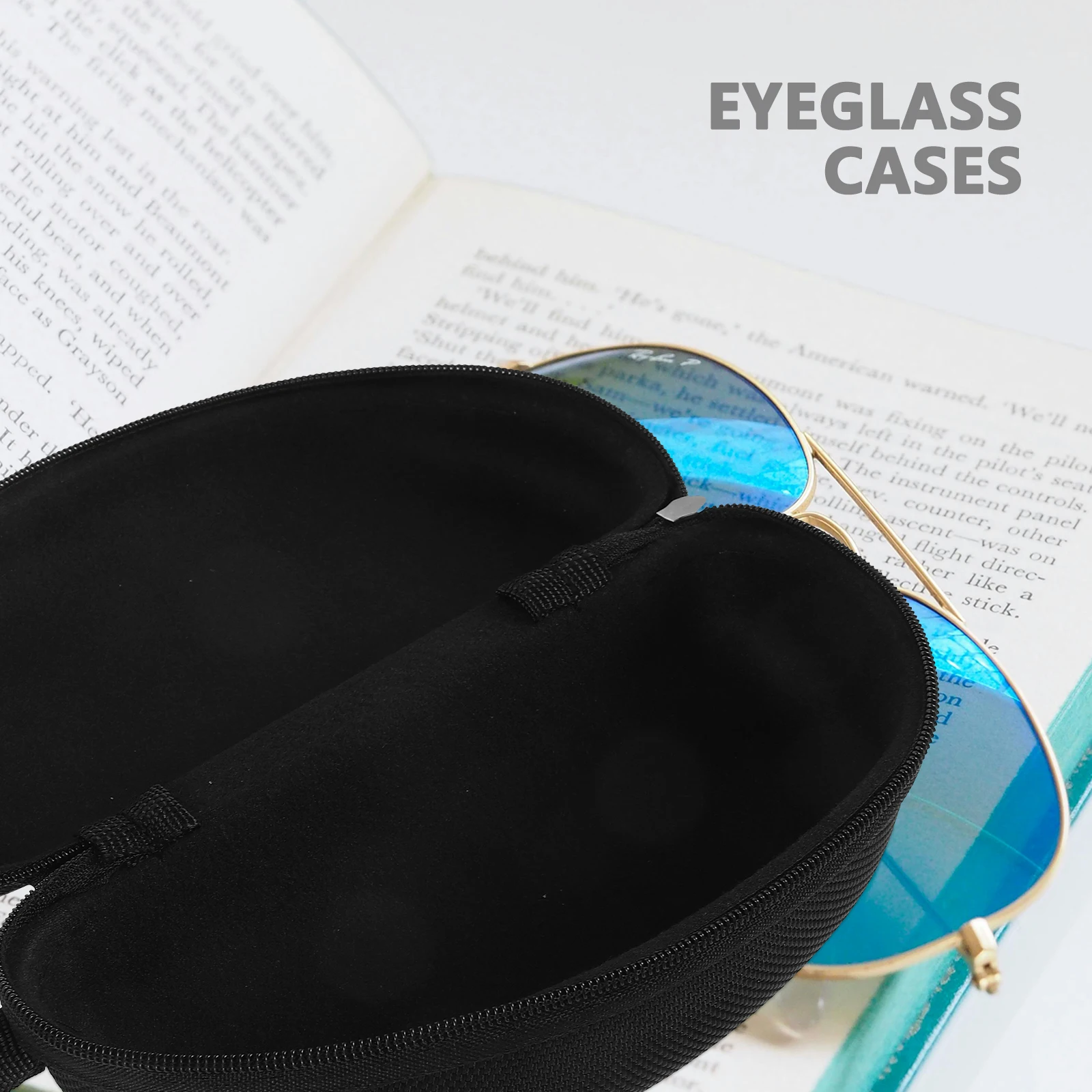

Glasses Storage Box Portable Lightweight Shock Resistant EVA Case for Outdoor Black Sunglasses Eyewear Protection Travel Glasses