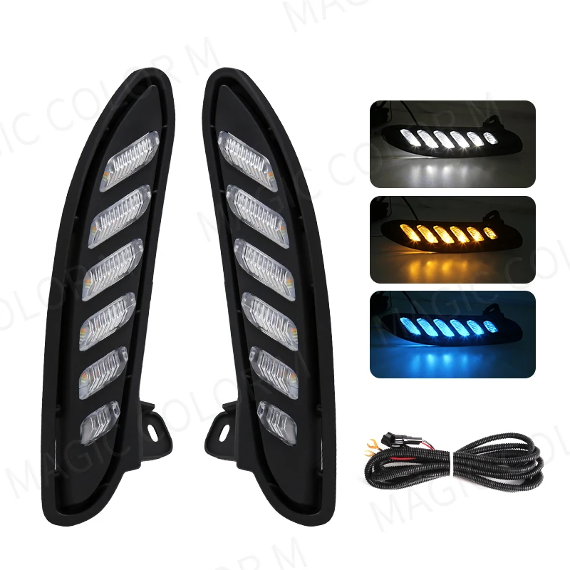 

Для Toyota Venza Harrier 2021 2022 светодиодный дневные ходовые технические ДХО динамические Противотуманные фары с указателем поворота белые желтые синие автомобильные аксессуары