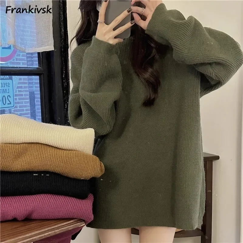 

5 Color Turtleneck Sweaters Women Pure Simple Loose Korean Style Spicy Girls Daily Fashion Hotsweet Outer Pullovers Retro Chic