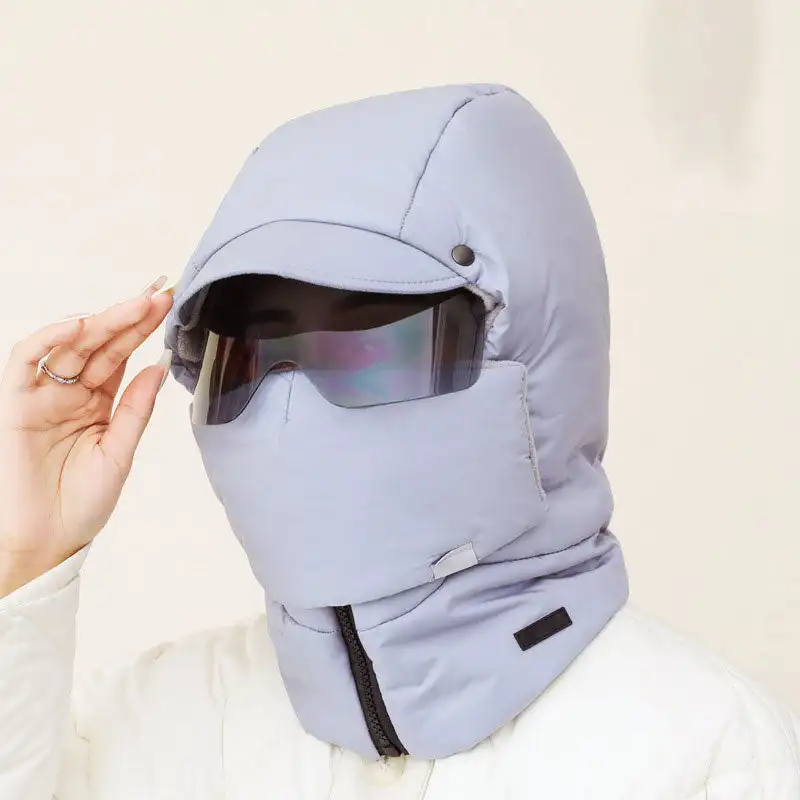 Windproof Full Cover Outdoor Riding Mask with Glasses Winter Balaclava Ski Mask Unisex Warm Balaclava Hood Hats Face Cover