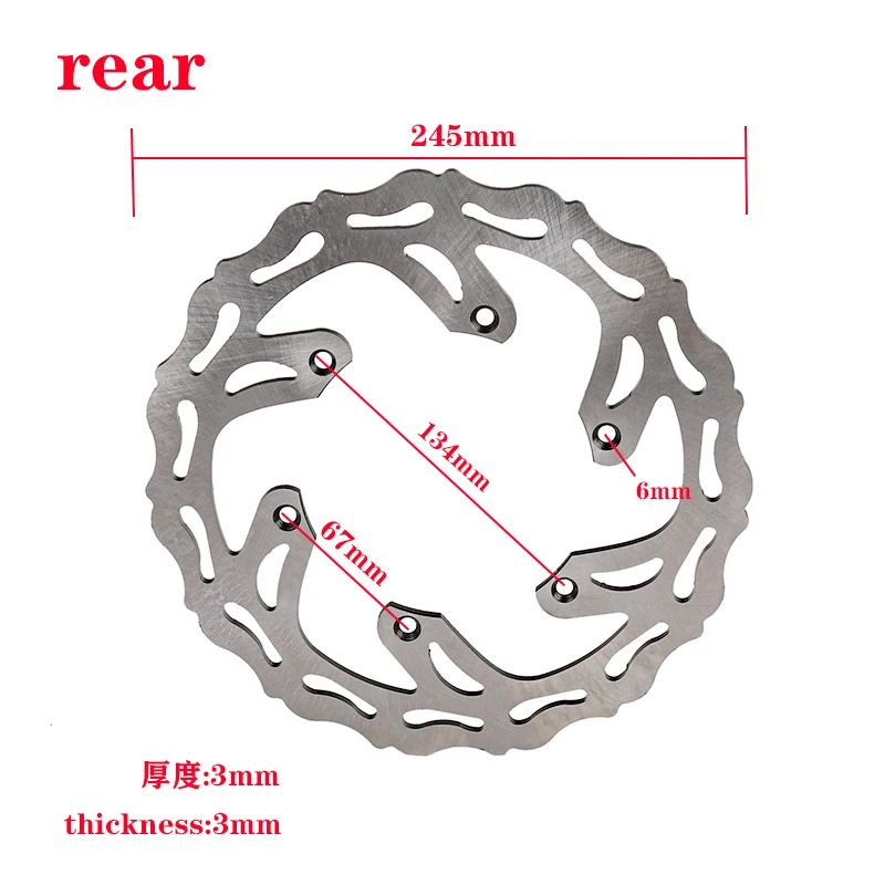 Front Rear Brake Disc Rotor For Yamaha YZ125 YZ250 YZ250F YZ450F YZ125X YZ250X YZ250FX YZ450FX WR250F WR450F YZ 125 250 02-17