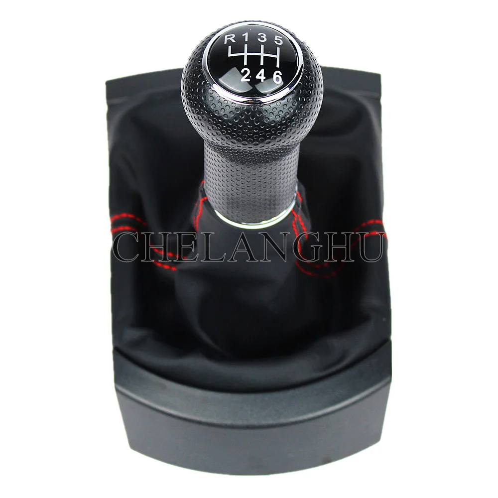 For Seat Ibiza 2002 2003 2004 2005 2006 2007 2008 2009 2010 Car-Styling 6 Speed Gear Stick Shift Knob With PU Leather Boot