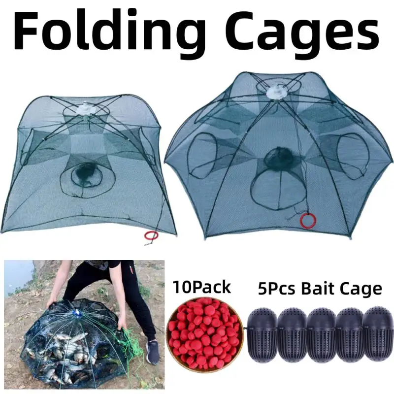 

6 Holes Mesh for Fishing Net/Tackle/Cage Folding Crayfish Catcher Casting/Fish Network Crab/Crayfish/Shrimp/Smelt/Eels Traps