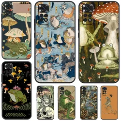 Vintage Retro Frog Mushrooms Case For Xiaomi Redmi Note 12 9 10 11 13 Pro Plus 9S 10S 11S 12S Redmi 12 10C 12C 13C Cover