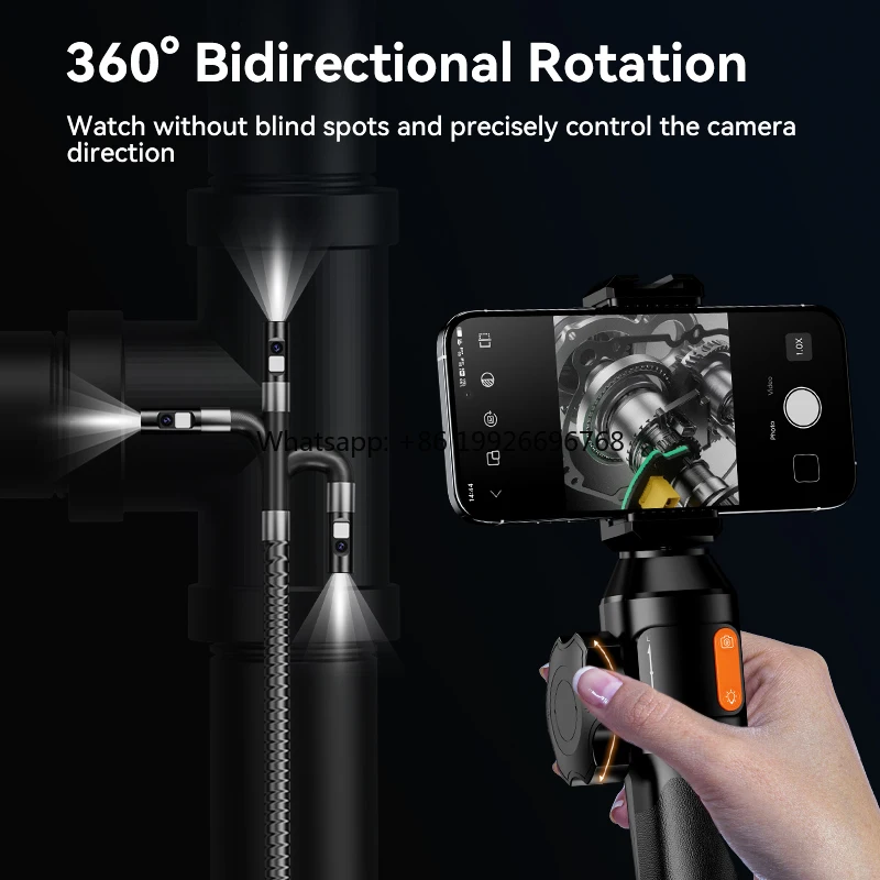 

Waterproof 2-10cm Focus Range 8.5mm Single Lens 1.5m With 8LED Lights 1440P HD Flexible Tool Portable facto