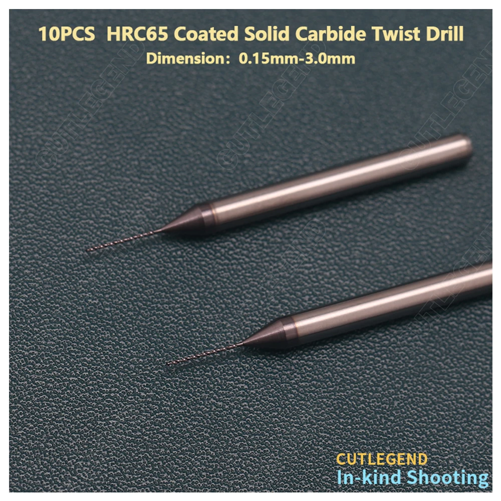 10 Stück CUTLEGEND HRC65 TiCN-beschichteter Vollhartmetall-Spiralbohrer Durchmesser. 0,3-2,99 mm Schaftdurchmesser. 3mm Vollhartmetall-Mikrobohrer – Detail 4