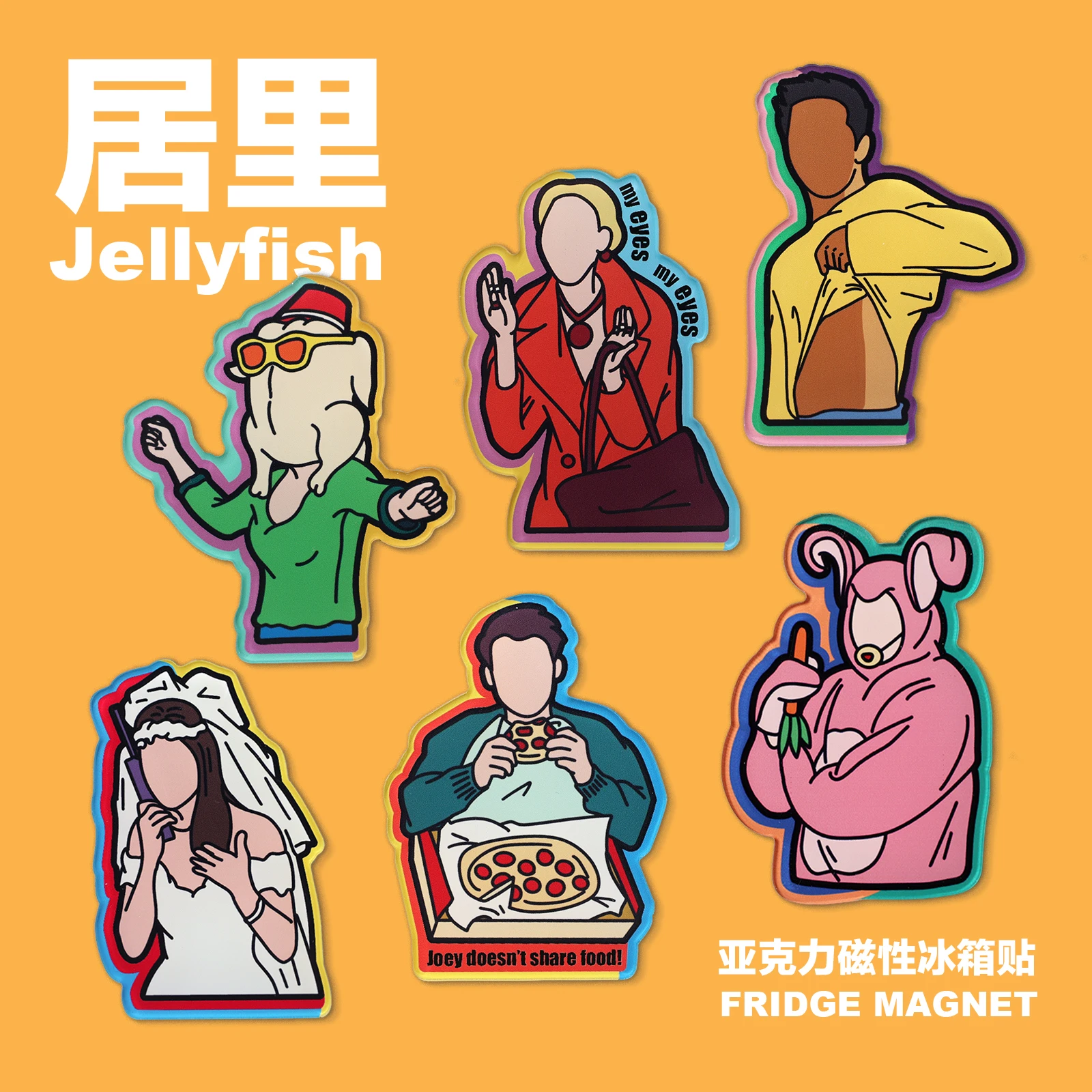 New Friends Ross Rachel Monica Chandler Joey Phoebe acrylic Refrigerator Stickers Magnets