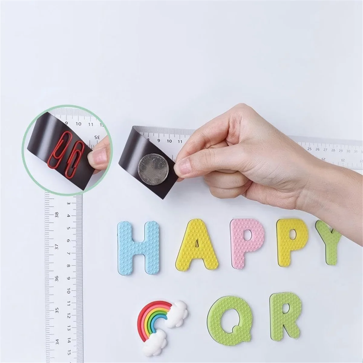 A03R 2 Pcs 39.37 Inch Magnetic Ruler Flexible Ruler with Inches and Centimeters Magnet Measuring Tape for Lathes, Workshops