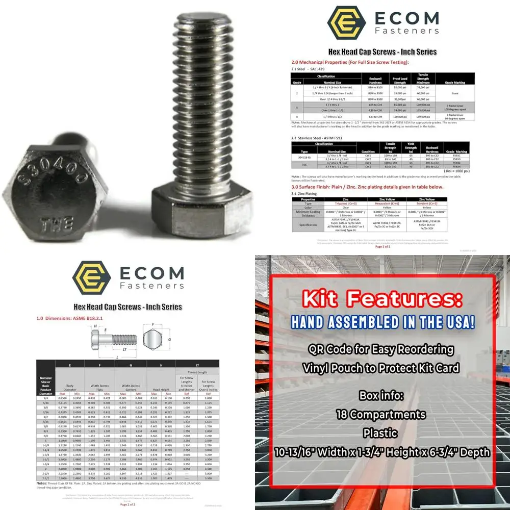 

Винты с шестигранной головкой из нержавеющей стали 5/8-11 x 2 дюйма, грубая резьба, полностью резьба, класс 18-8 лет, упаковка из 25 шт.