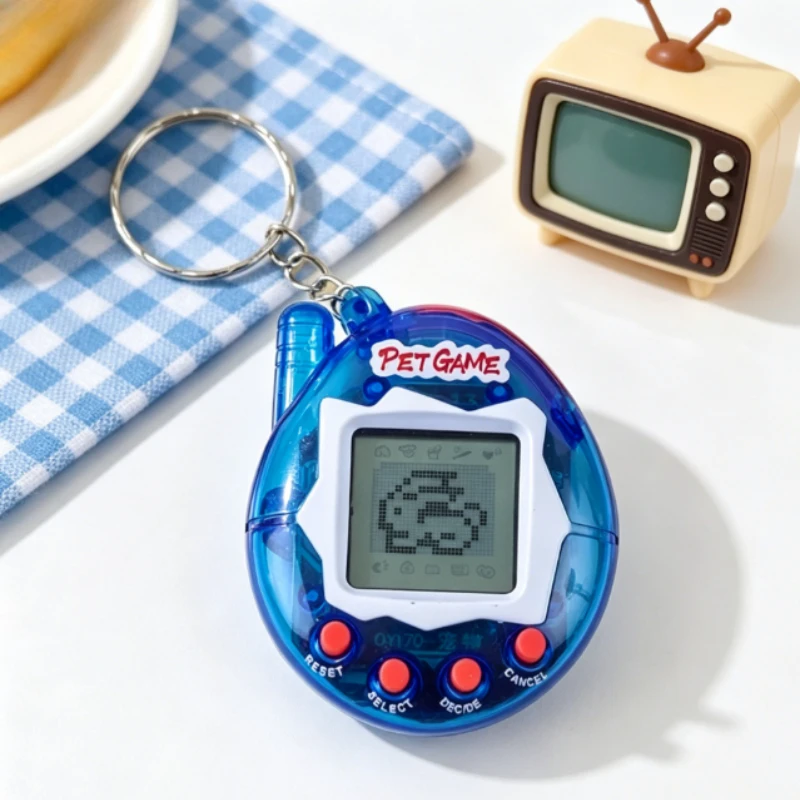 Mini consola Tamagotchi en llavero, juguete electrónico en ruso, alemán, español, polaco, animales electrónicos, juego para niños, Game Boy Pixel, colgante.