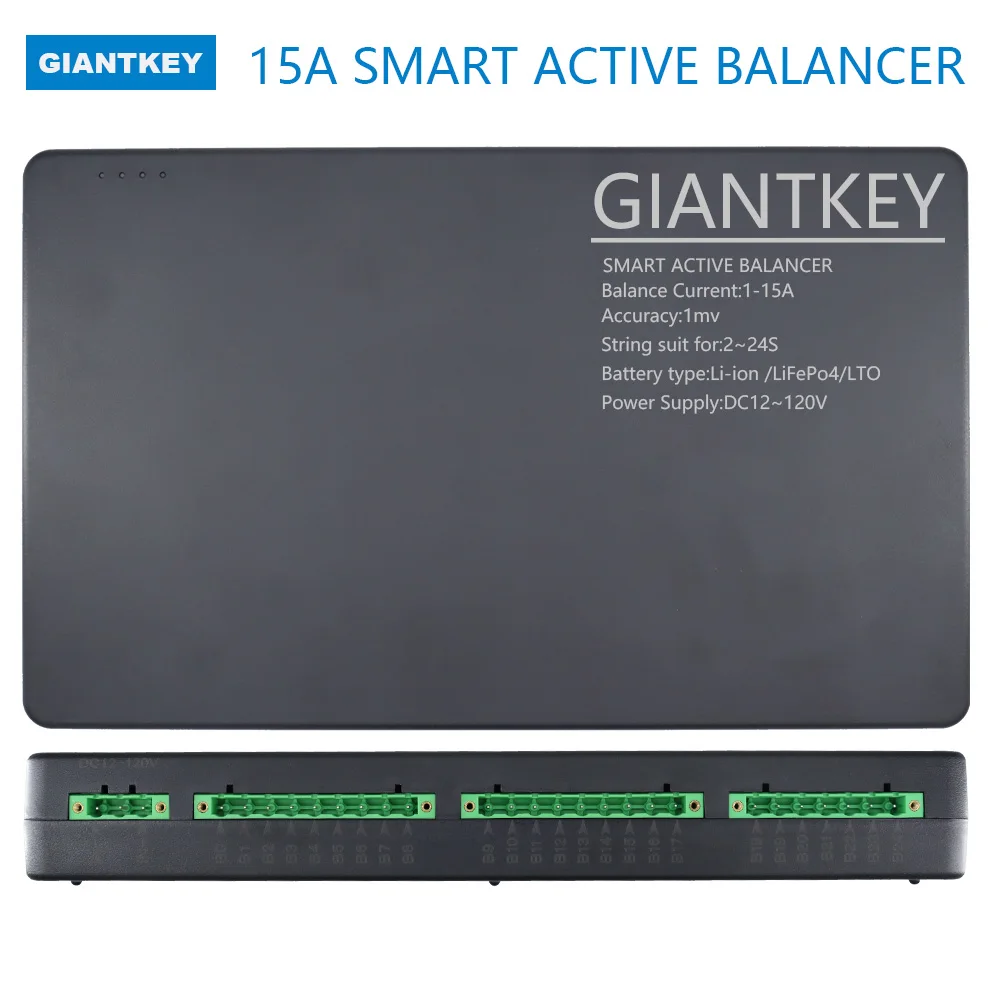 GIANTKEY Smart Active balance current 15A Li-ion/LiFePo4/LTO 12V 24V 36V 48V 72V 84V Supports BT/APP 120A 150A 200A 250A 500A