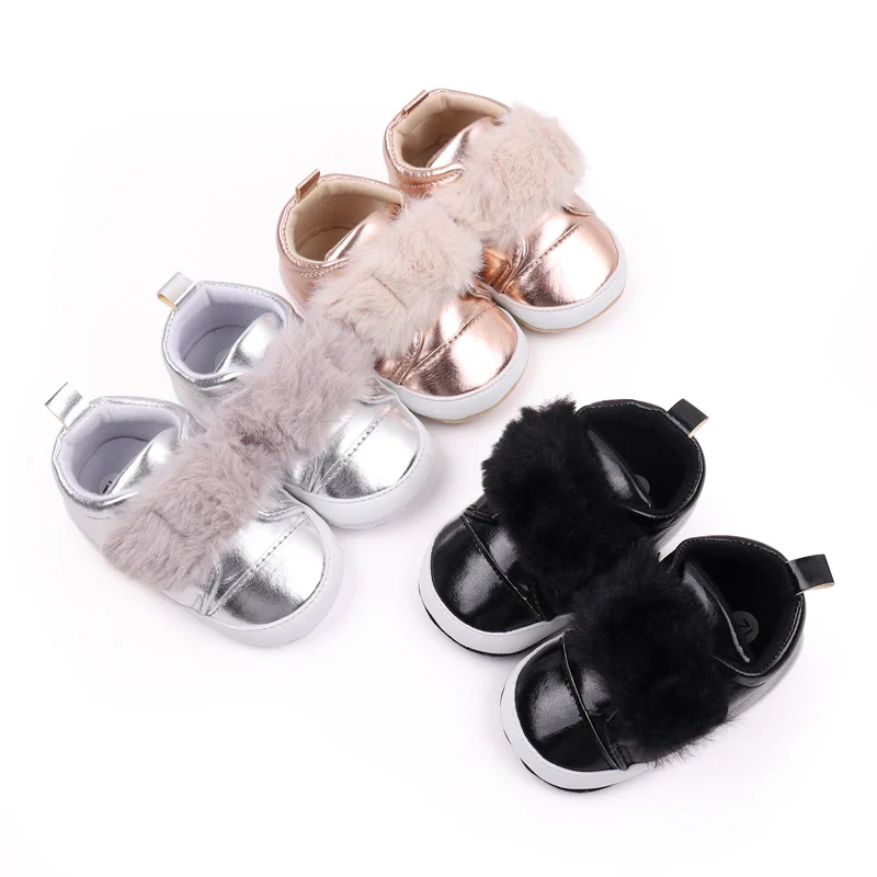 Baby Shoes Beautiful Blingbling PU Soft Plushy Spring and Autumn Style Prewalking Newborn Toddler Sneaker 2024 Fashion BWJ3149