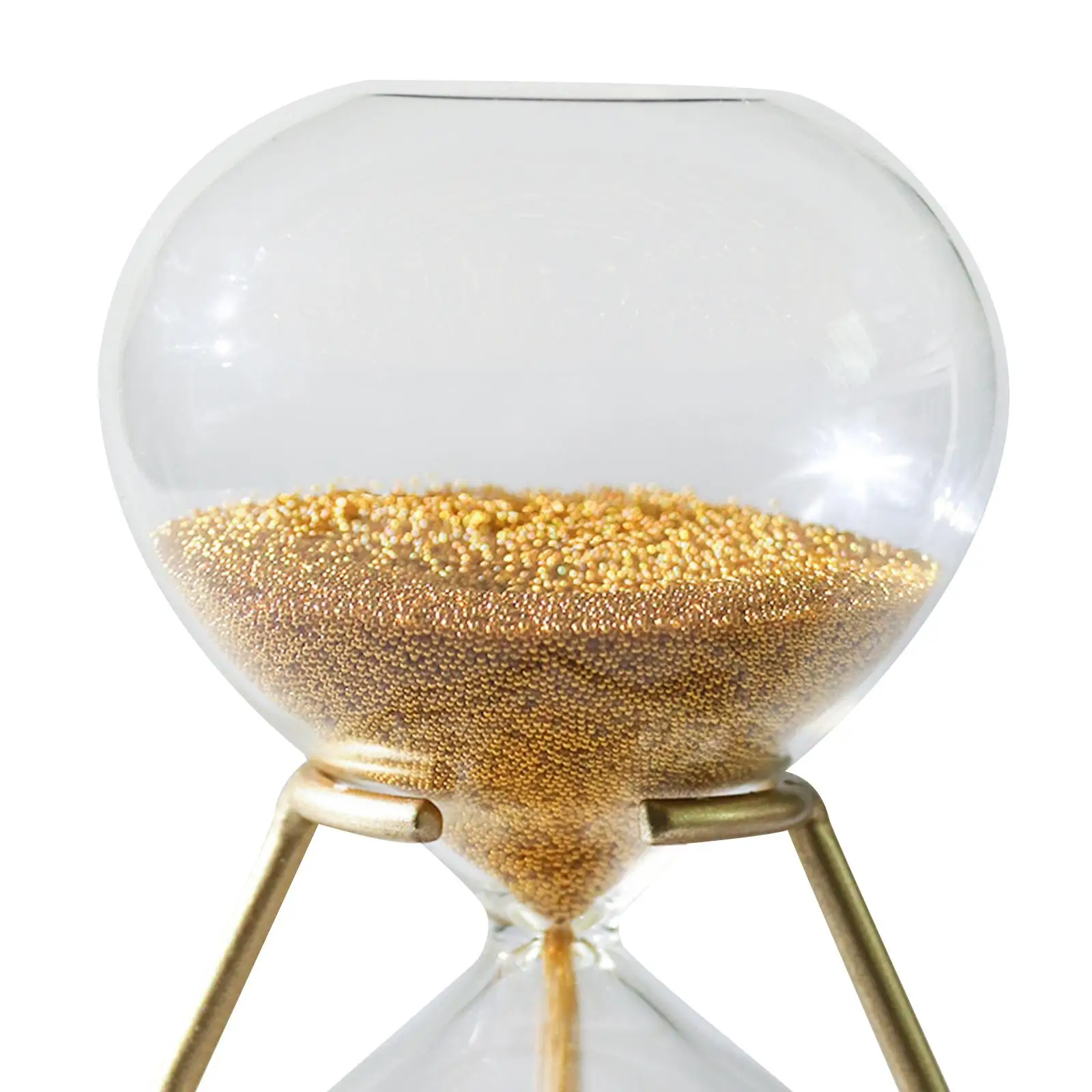 Hourglass Decorative Timer Clear Sand Glass Golden Stand Home Office Desk Accessory Modern Management Tool Gift for Women