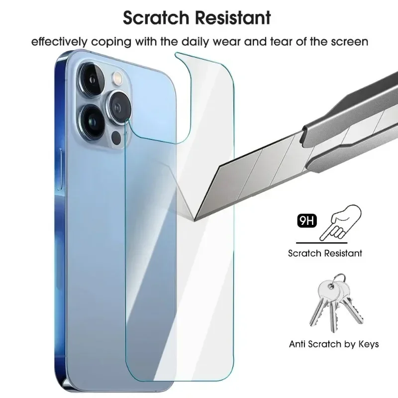 1/3/5PCS Back Tempered Glass For iPhone 12 13Mini 13 14 15 16 Pro Max Phones Rear Screen Protector Film For iPhone 14 15 16 Plus — zdjęcie 3