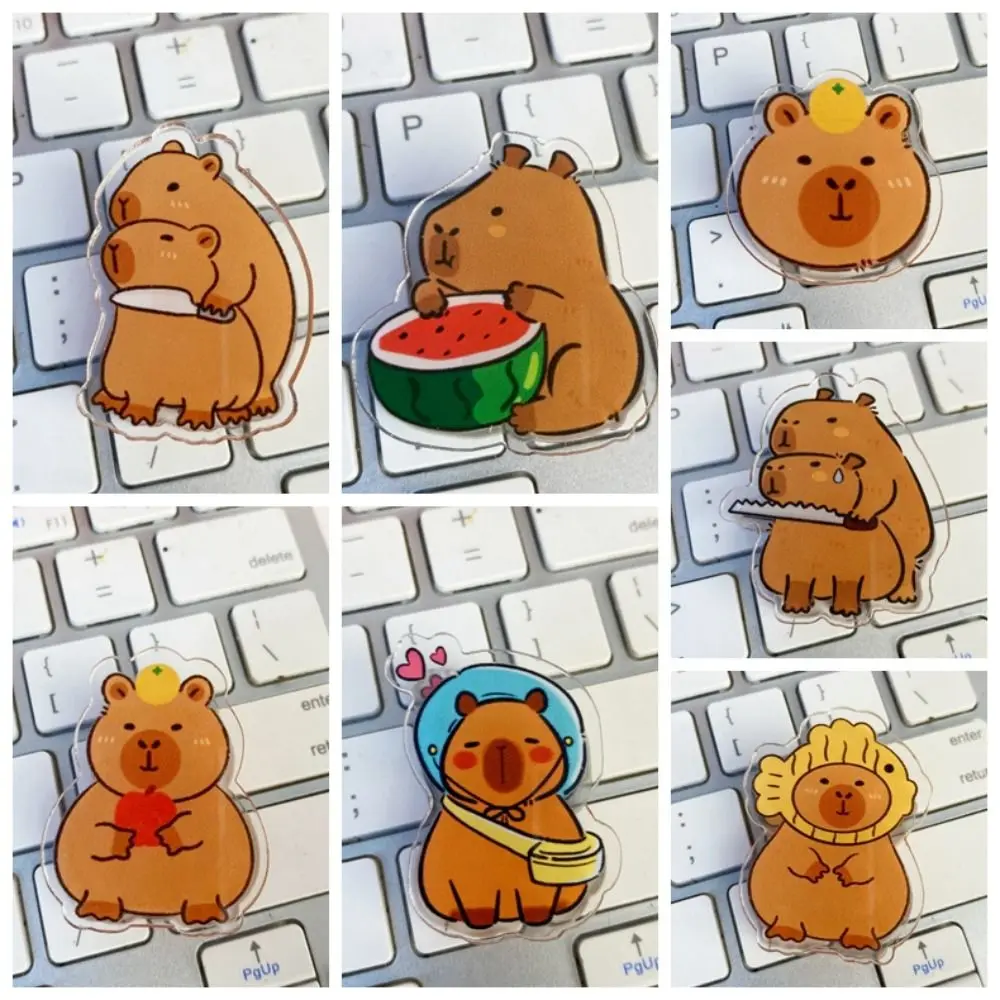 Capybara Cartoon Memo Clip Paperclip Decorative Acrylic Paper Clip Bookmark Acrylic PP Clip Kawaii Desk Organizer