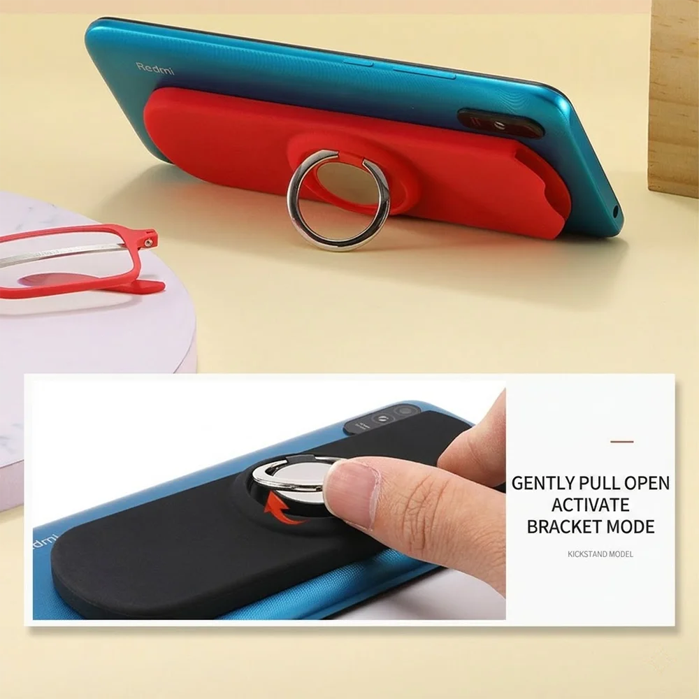 Ultra Thin Reading Glasses with Phone Case Stand Portable Stick on Phone Back Blocking Computer Readers Eyeglasses for Men Women