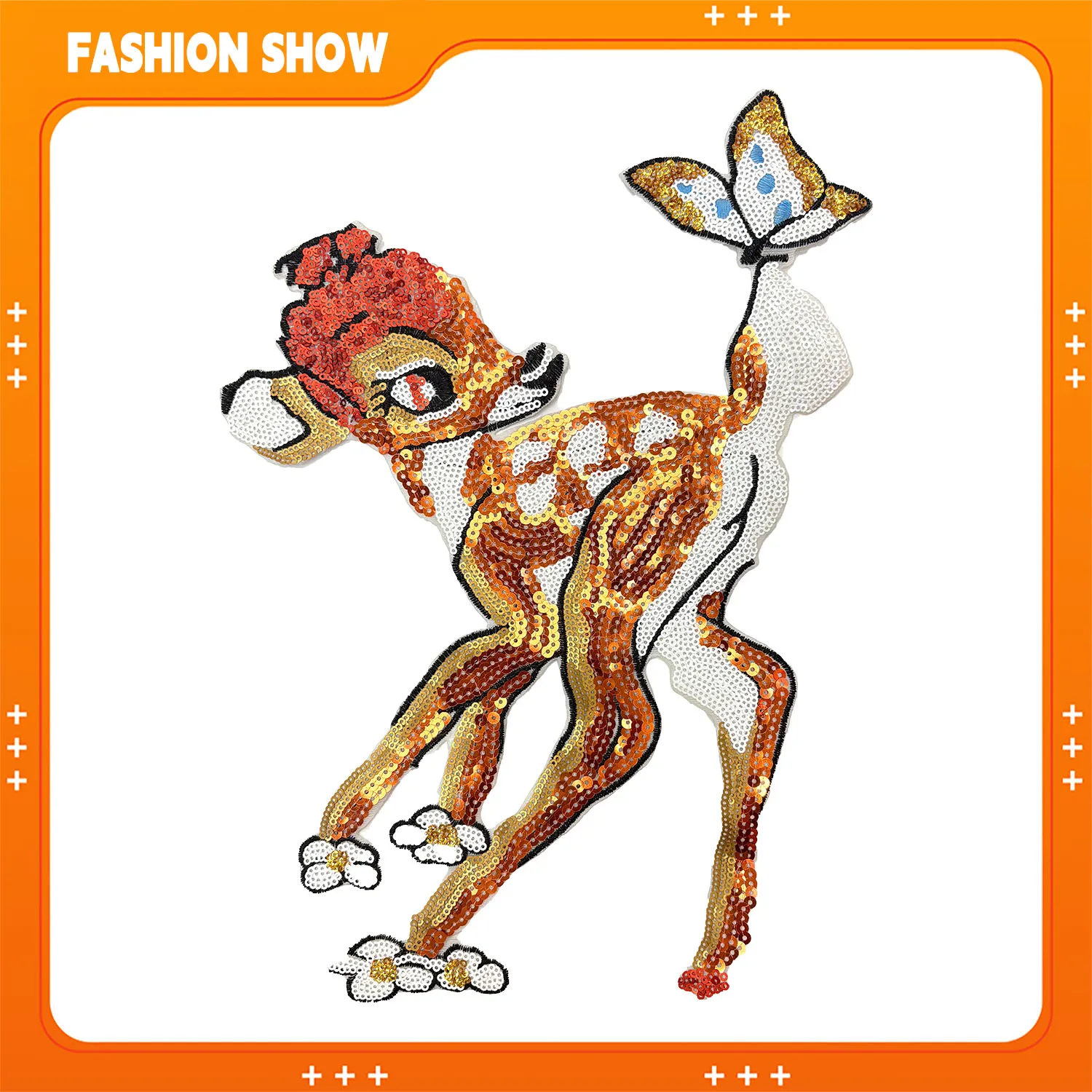 

Нашивка с вышивкой блесток Олень, гладить или вручную, аксессуары для одежды, декоративная нашивка «сделай сам», толстовка, футболка, ремонт шляпы