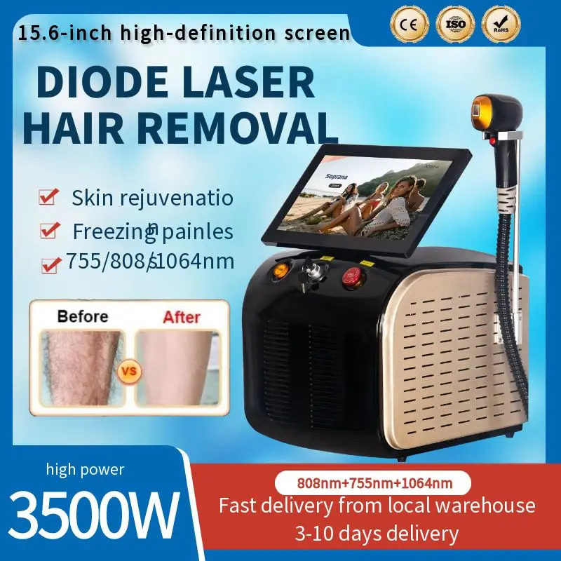 Professional 808nm diodo hair removal machine ice platinum 3 wavelengths body Alexandrite Laser Hair Removal painless permanent