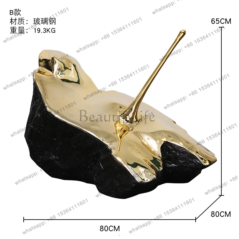 LJY  abstract water-shaped stone sculpture soft decoration hotel lobby floor-to-ceiling ornament art installation