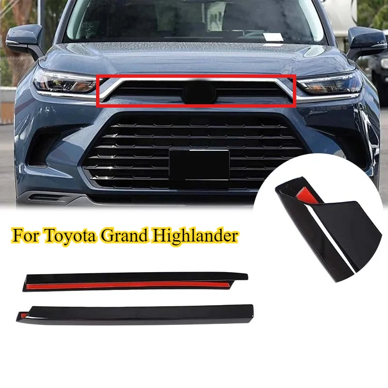 

Подходит для Toyota Grand Highlander 2024-25, черный ABS, передняя средняя решетка автомобиля, решетка воздухозаборника, декоративная наклейка, автомобильные аксессуары