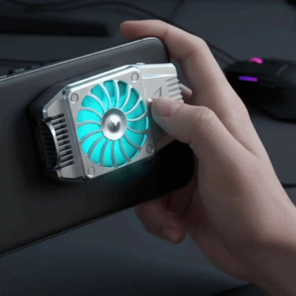 With Blue Light Mobile Phone Cooler with Back Clip Air Cooling Portable Game Heat Sink Long Lasting Four Turbo Speed