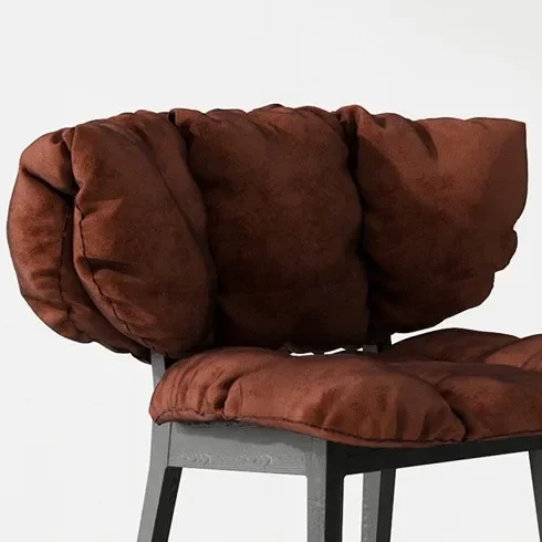 كرسي بتلات بتصميم بسيط، كرسي طعام منزلي حديث من الخشب الصلب، مقعد مكياج مبتكر #4