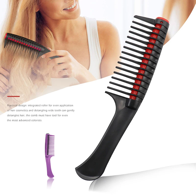 Hair Salon Rolling Comb Hairdressing Hair Dye Brush Big Teeth Smooth Hair Comb Barber DIY Hairstyle Tools