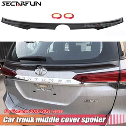 Glossy Black Boot Spoiler For Toyota Fortuner Rear Middle Extensio Cover Tail Trim Spoiler Lip Fortuner Accessories 2016-2021