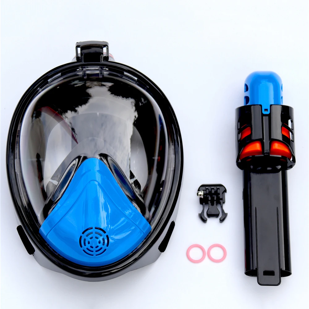 Full Face Snorkeling Masks Panoramic View Anti-fog Anti-Leak Swimming Snorkel Scuba Underwater Diving Mask GoPro Compatible