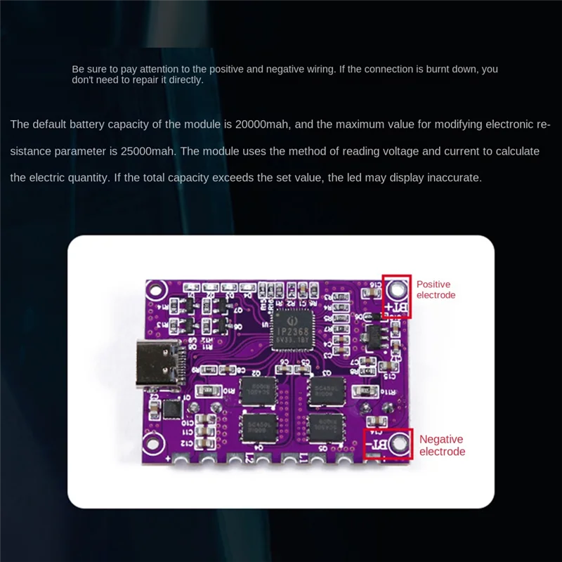 IP2368 แบบสองทิศทาง PD 100W Fast CHARGING โมดูลอินเทอร์เฟซ Type-C 4S แบตเตอรี่ลิเธียม High-Power Fast CHARGING BOARD