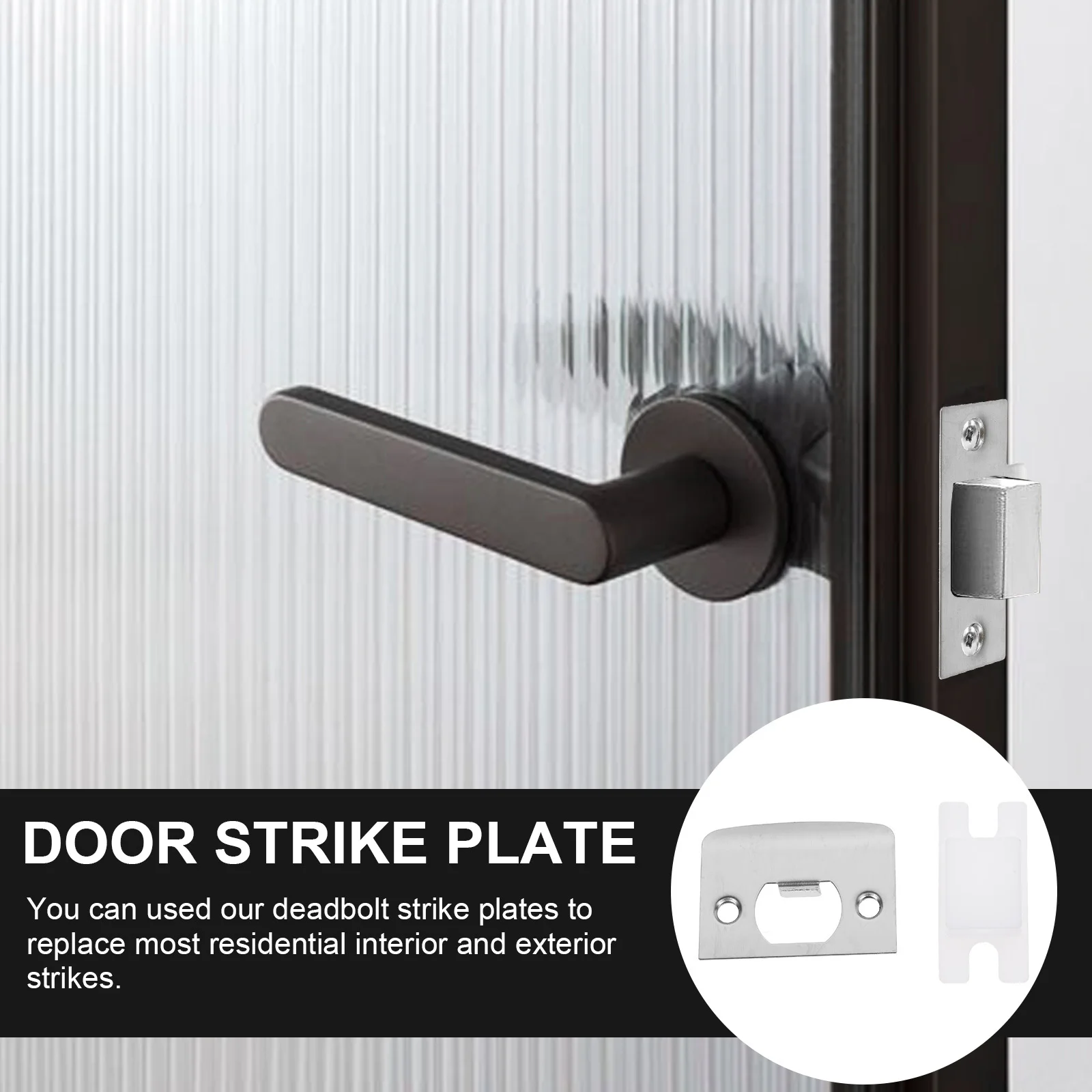 

2Sets Deadbolt Strike Plates Stainless Steel Heavy Duty Door Reinforcement Replacement Kit for Interior Exterior Doors Security