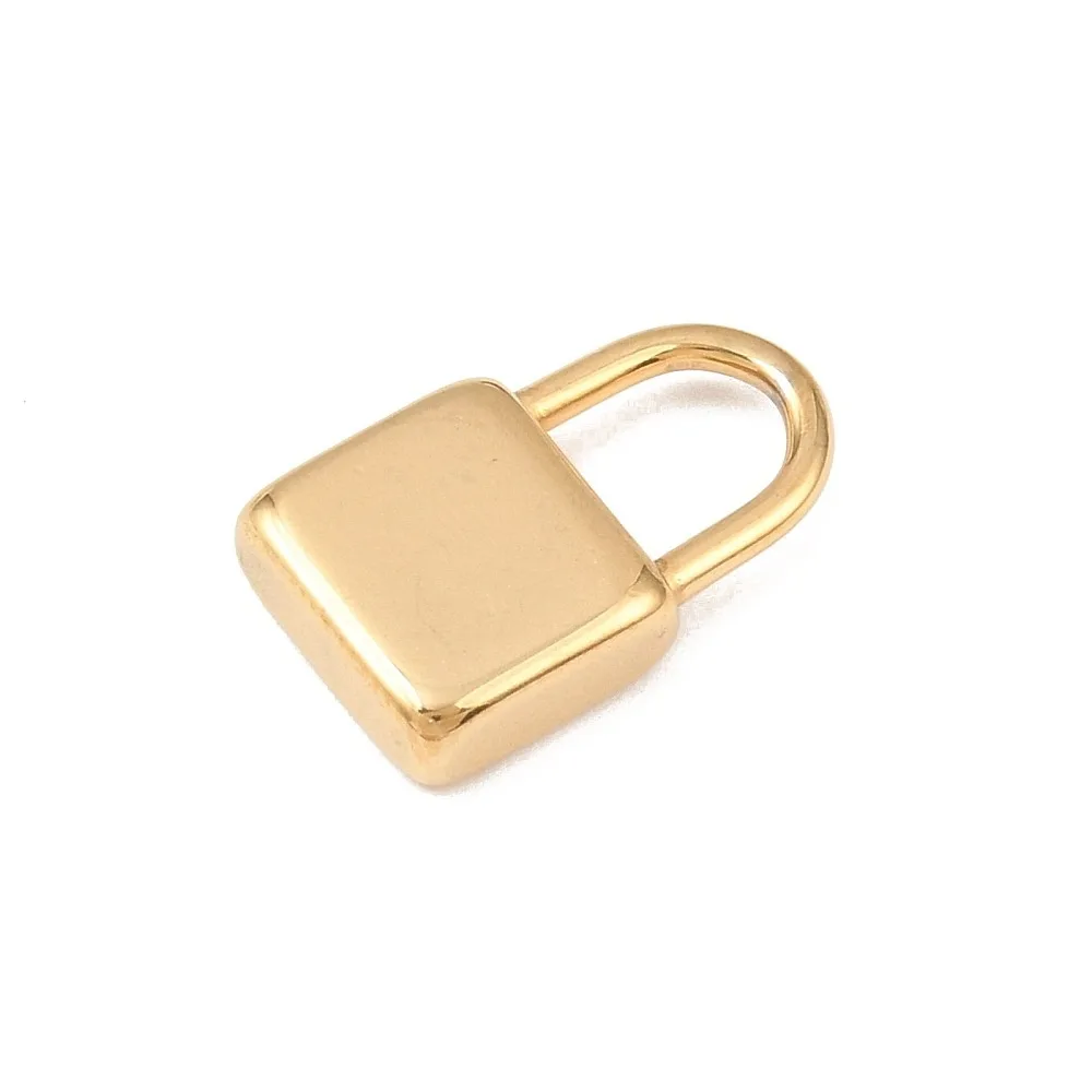 

10pcs 304 Stainless Steel Pendants Padlock 18x10x4mm Hole: 7x5mm
