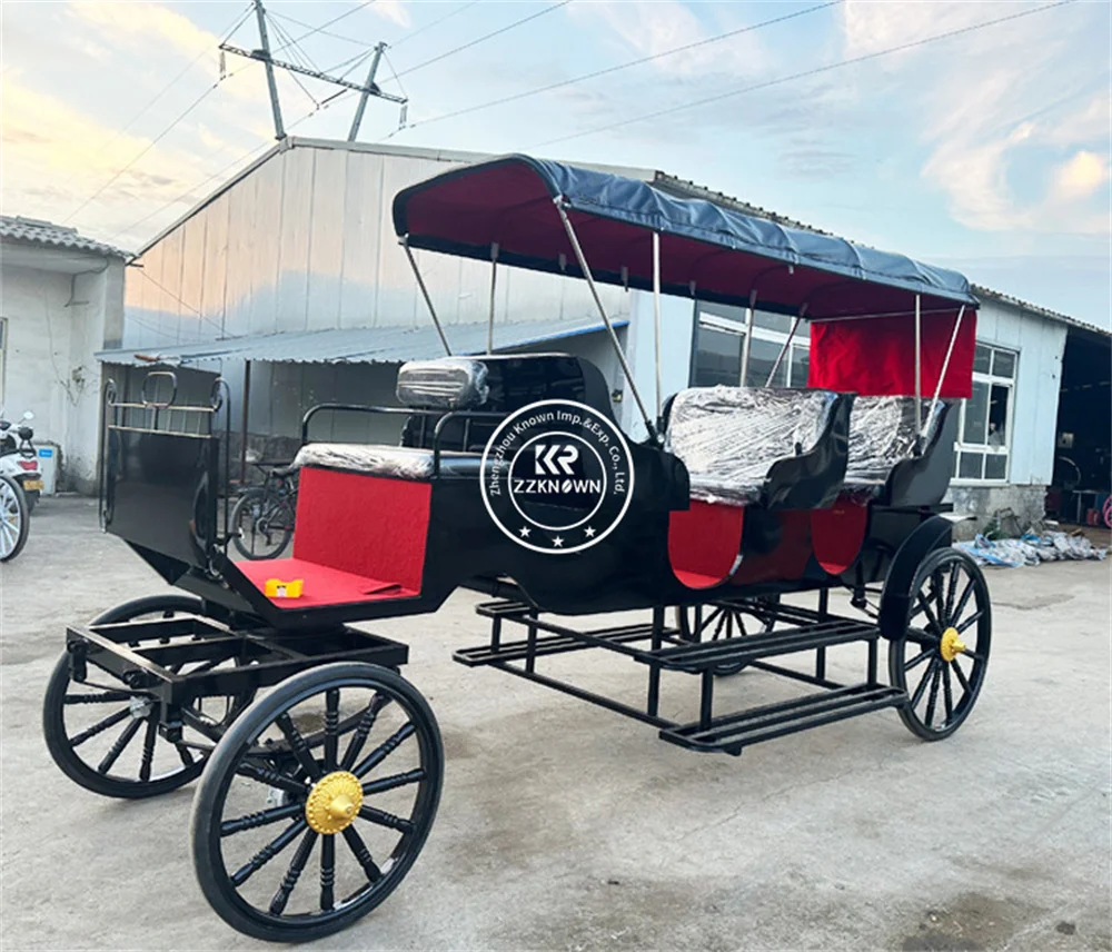 Retro Royal European Horse Carriage Luxury Vintage Tourist Sightseeing Carriage for Park Attraction