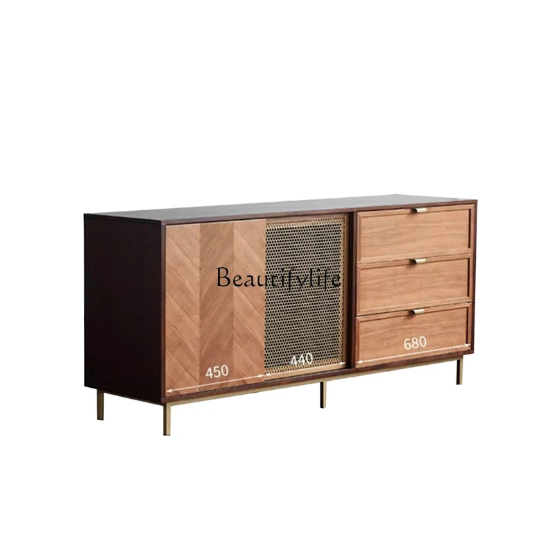 

*Nordic light luxury dining side cabinet simple modern storage decoration entrance foyer cabinet retro