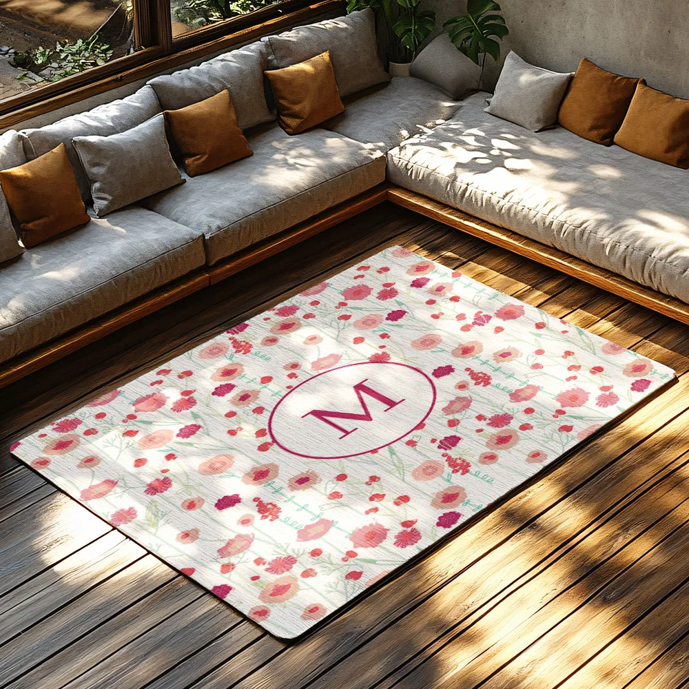 ممسحة الأزهار داخلي في الهواء الطلق ترحيب حصيرة قابل للغسل مدخل البساط المطبخ ديكور المنزل مزرعة نمط زهر الربيع لهجة #5